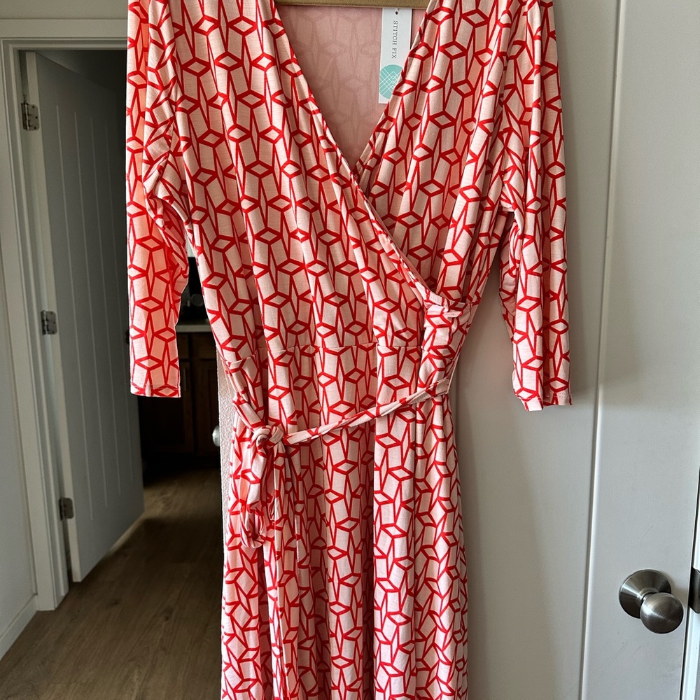 41 Hawthorne Renesme Geo Cube Faux Wrap Dress